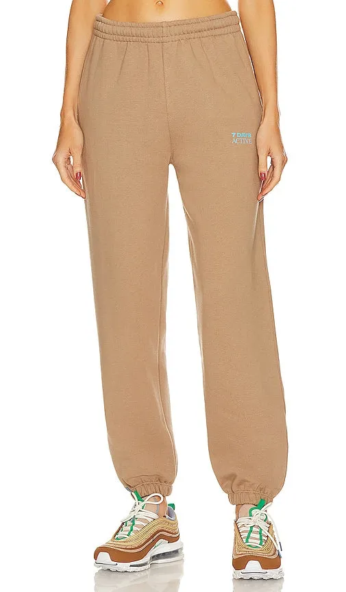 7 Days Active Organic Sweat Pants in Tan
