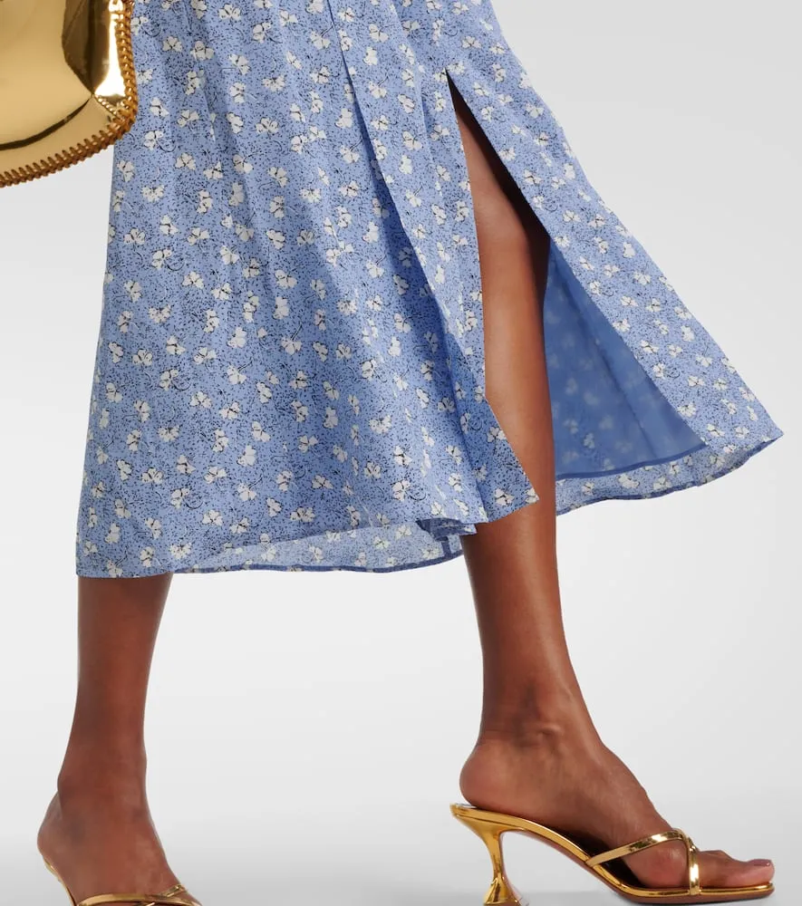 Alessandra Rich Floral silk shirt dress