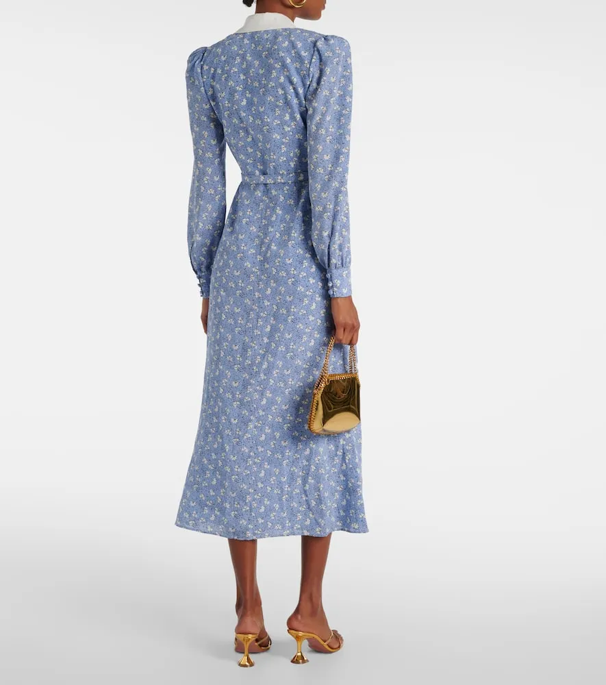 Alessandra Rich Floral silk shirt dress
