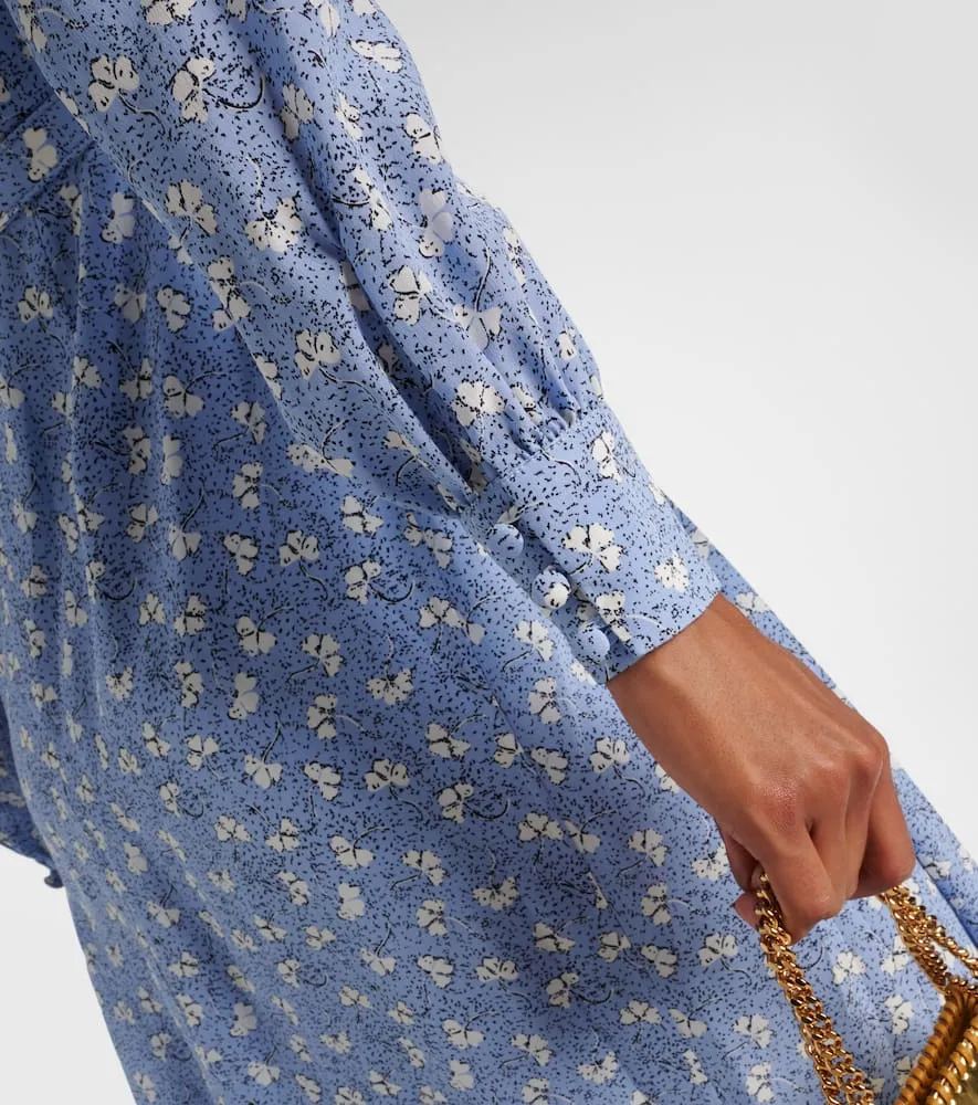 Alessandra Rich Floral silk shirt dress
