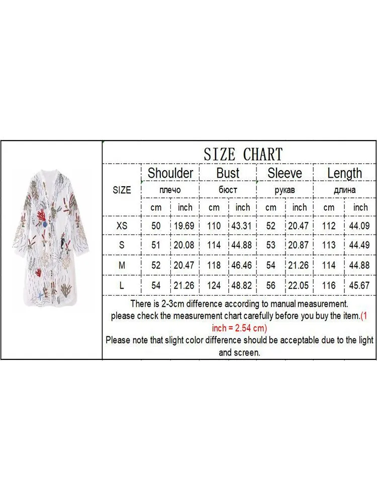 ASHORE SHOP Women Embroidery Long Dress 2023 New Round Neck Single Breasted Long Sleeve Shirt Style Knee-Length Loose Dress