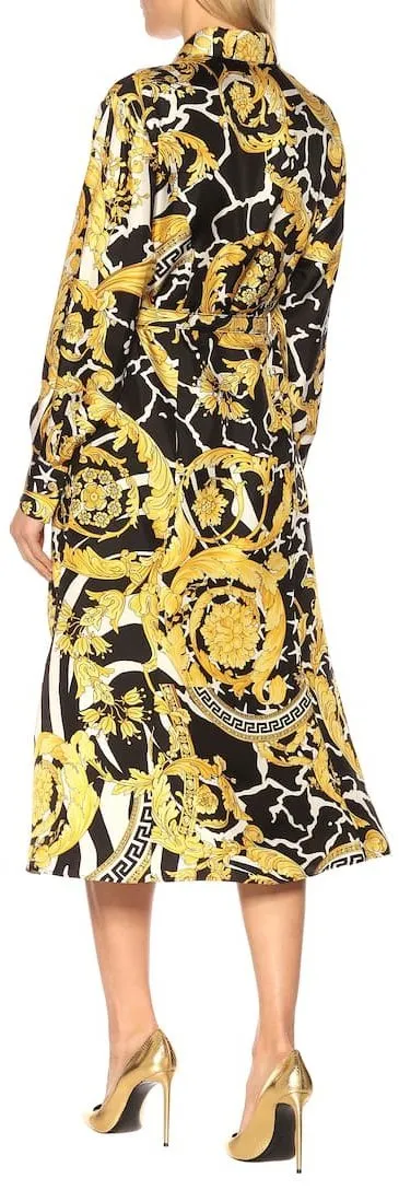 Baroque Silk Midi Dress