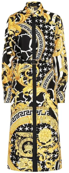 Baroque Silk Midi Dress