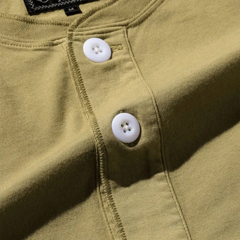 BEAMS PLUS Henley-Neck Tee 30/- Olive