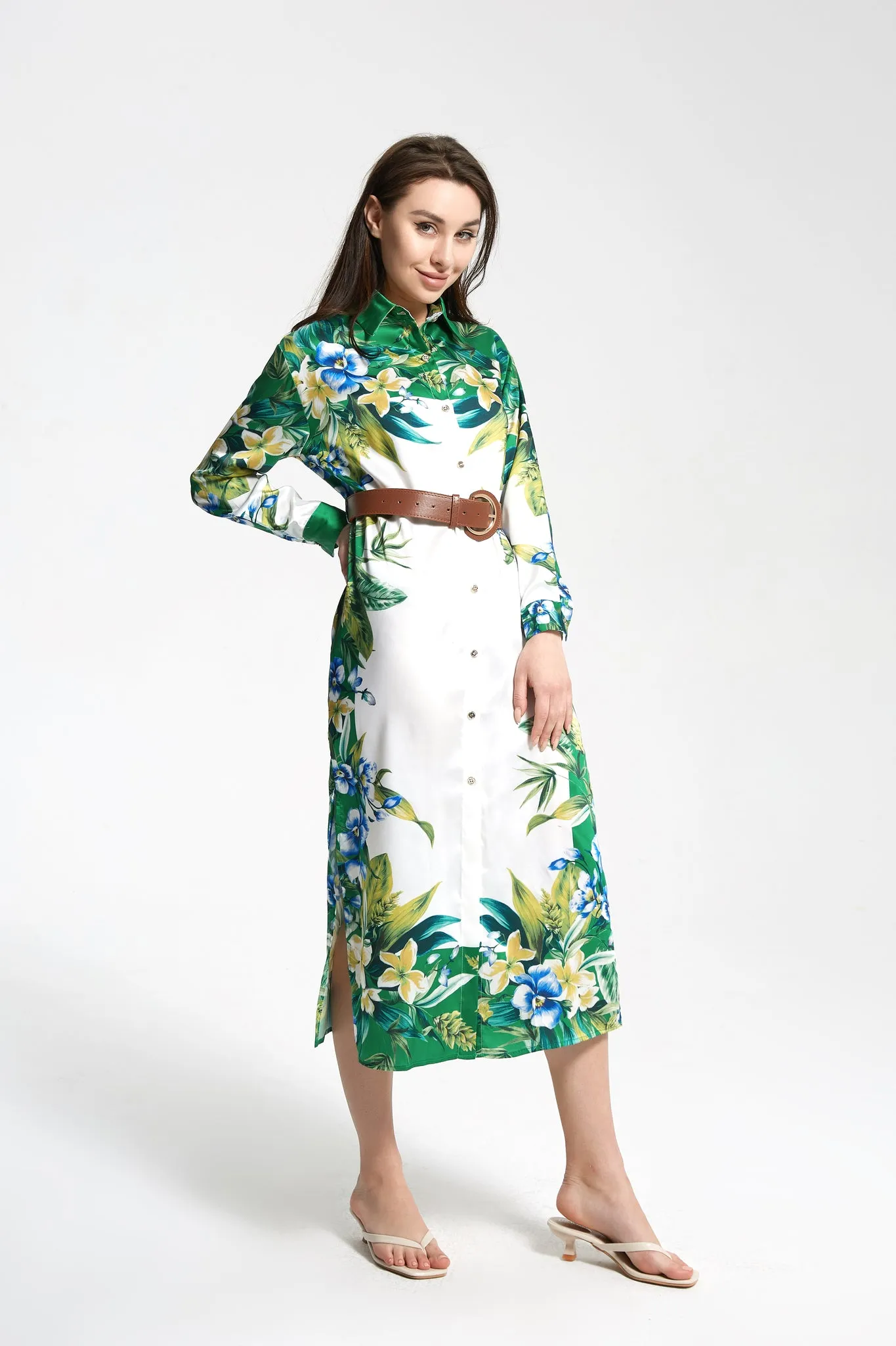 BELTED SHIRT DRESS