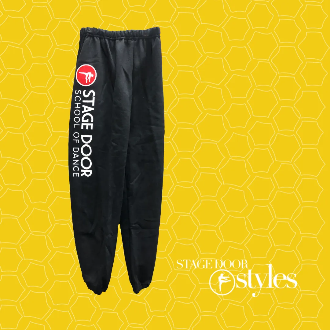 Black Jogger Sweatpants with Full Logo