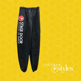 Black Jogger Sweatpants with Full Logo