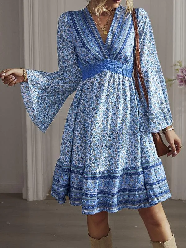 Boho Chic Long Sleeve Flowy Maxi Dress - Stylish Women's Dress for All Occasions