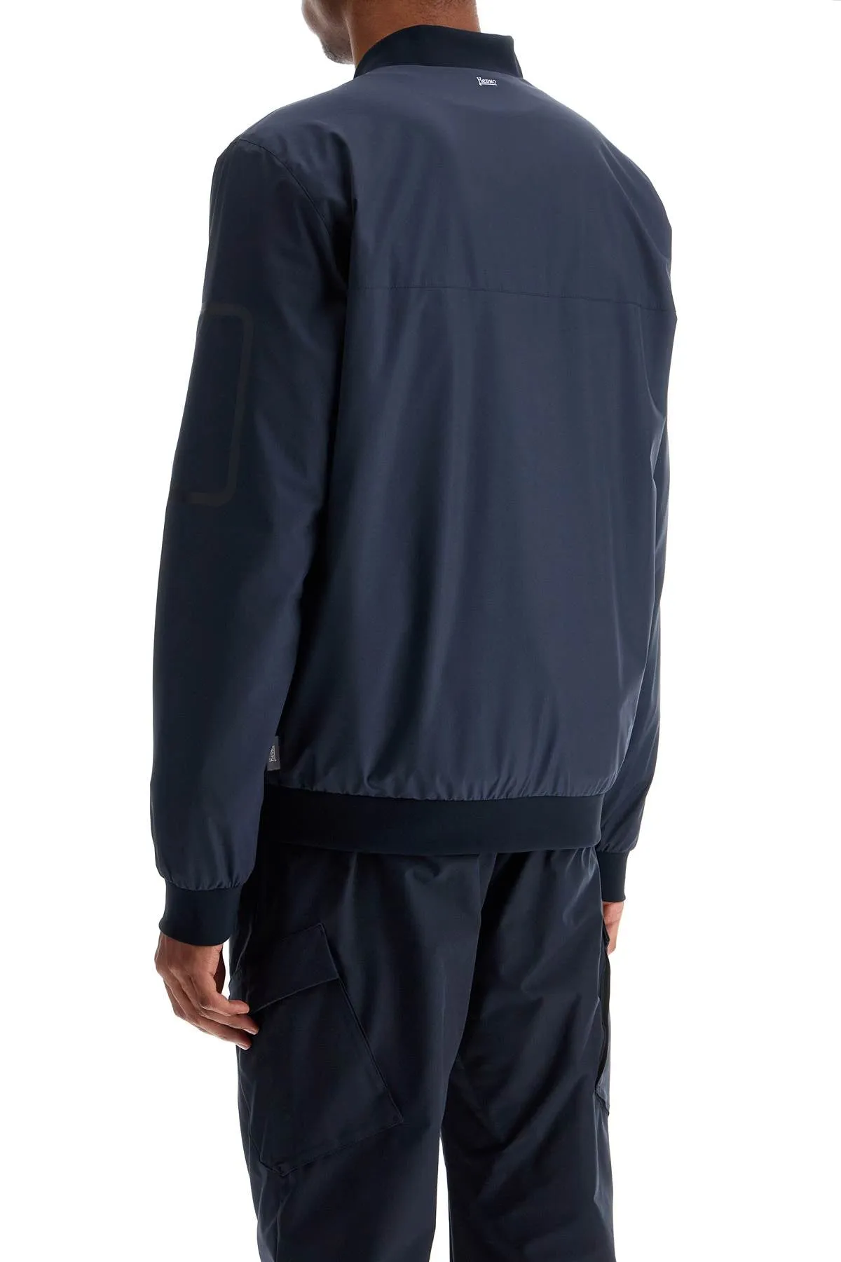 bomber in poliestere blu scuro con gore windstopper impermeabile GI000457U 11106 BLU