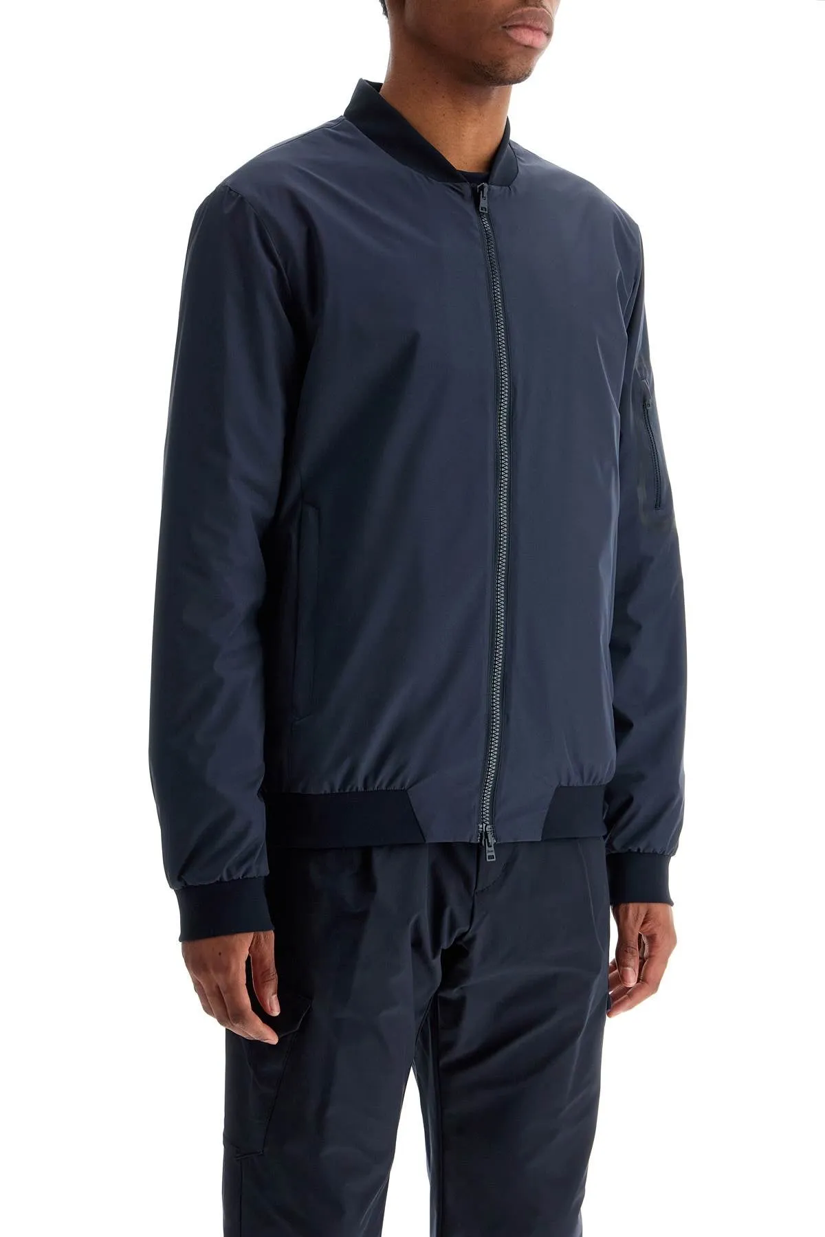 bomber in poliestere blu scuro con gore windstopper impermeabile GI000457U 11106 BLU