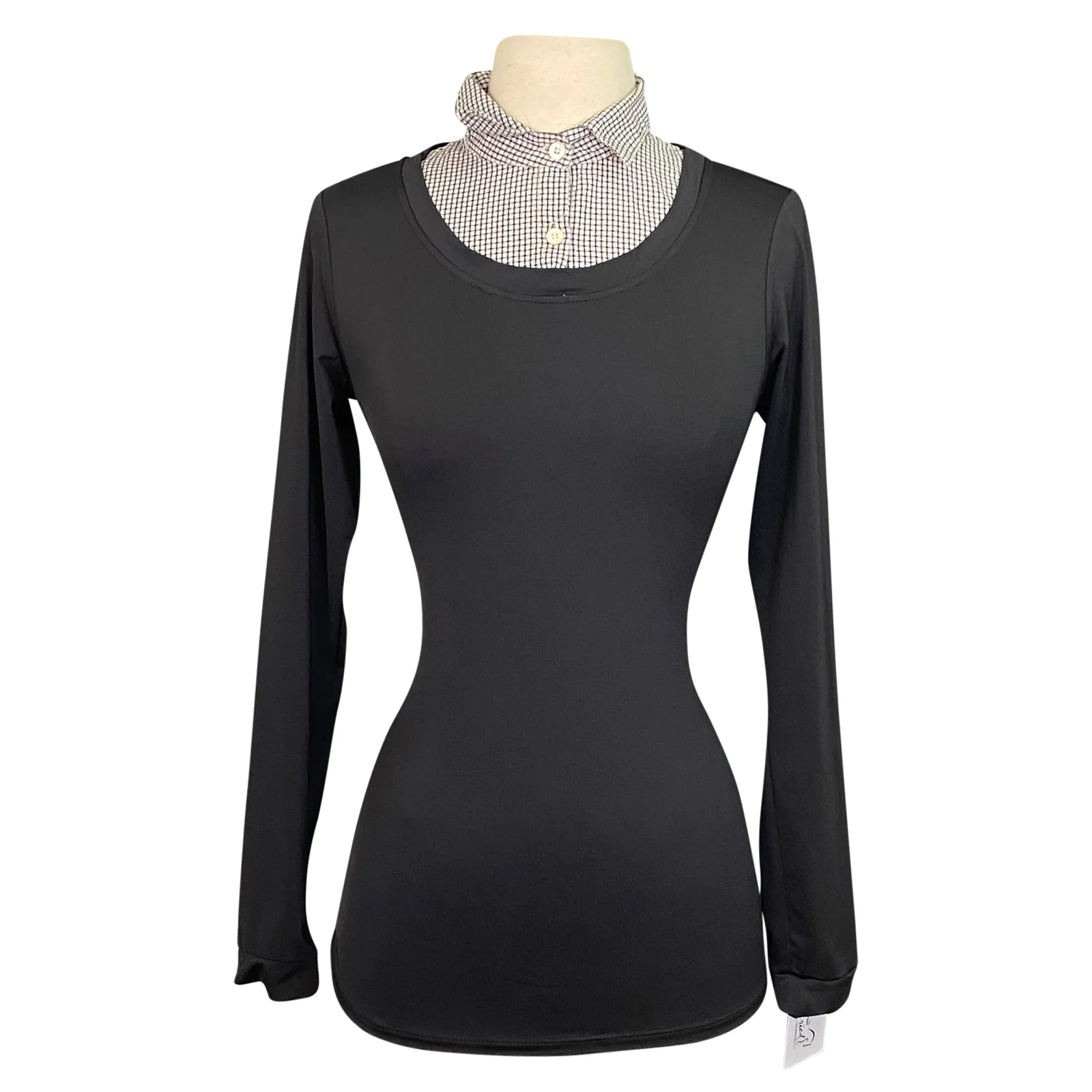 Callidae 'The Practice' Long Sleeve Shirt in Black/White Gingham - Women's Medium