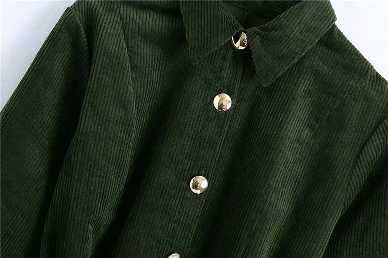 CORDUROY SHIRT DRESS