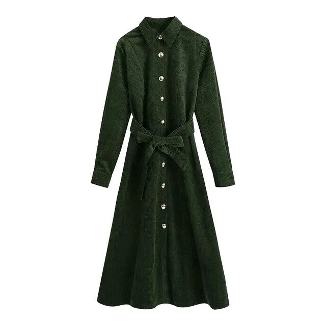 CORDUROY SHIRT DRESS