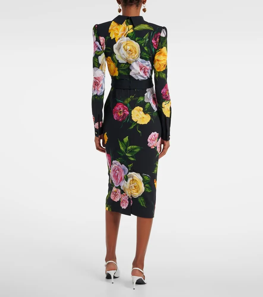 Dolce&Gabbana Longuette floral cady shirt dress