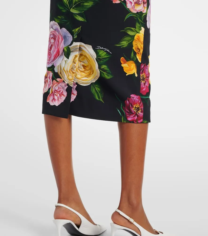 Dolce&Gabbana Longuette floral cady shirt dress
