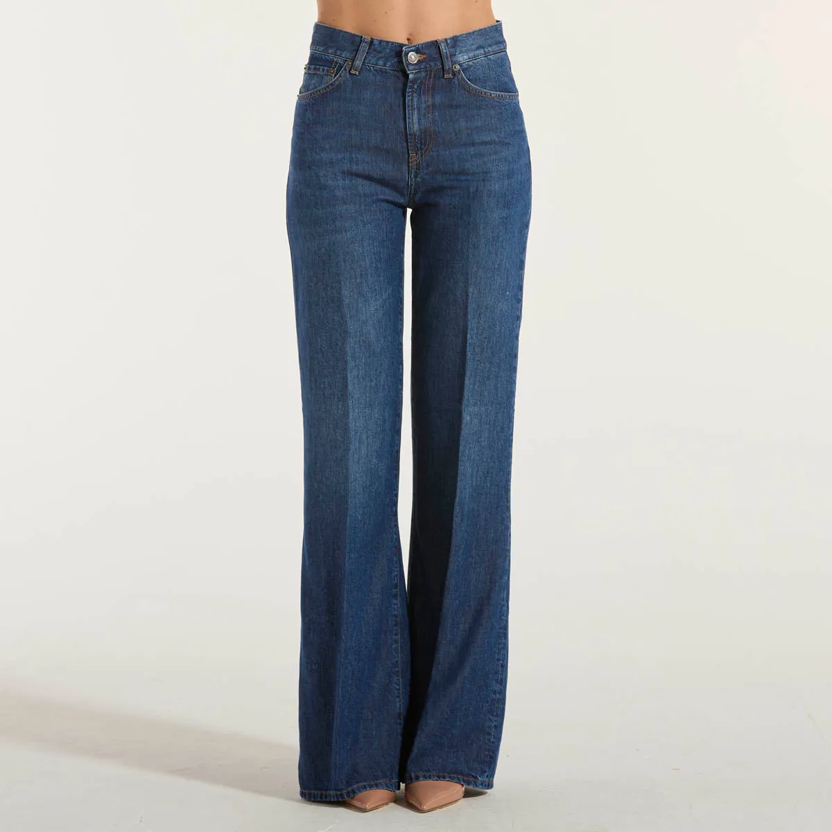 Dondup jeans amber a palazzo in denim scuro