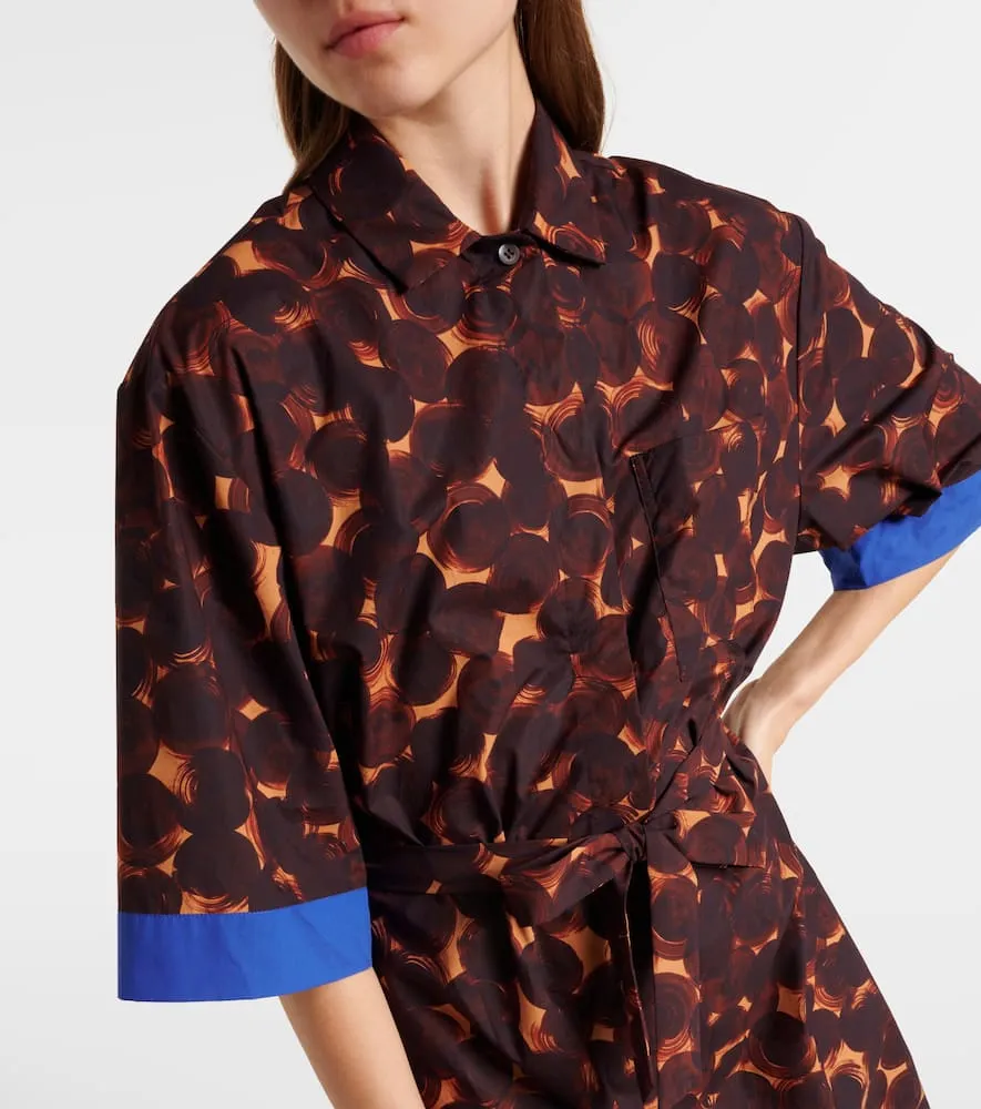 Dries Van Noten Printed cotton poplin shirt dress