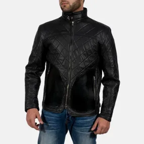 Equilibrium Black Leather Jacket Up to 5XL