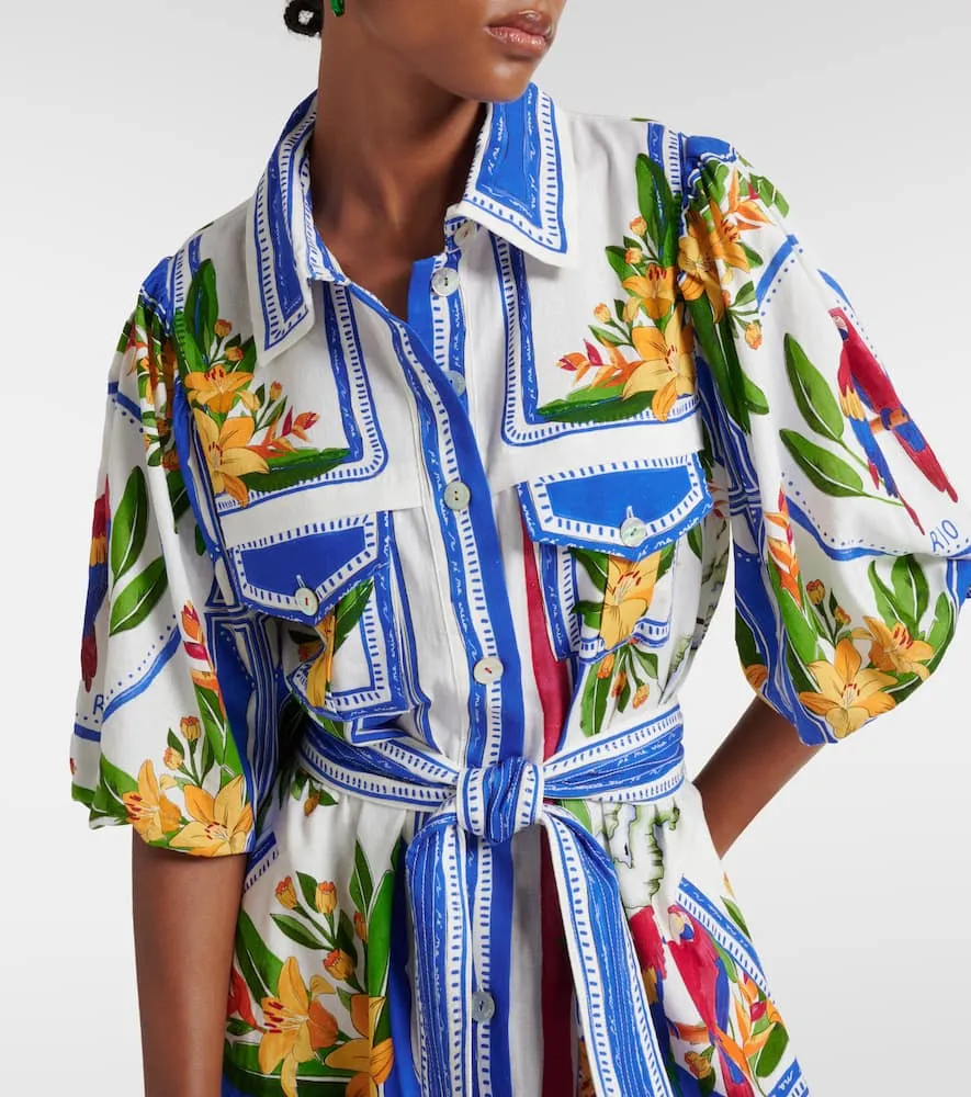 Farm Rio Tropical Destination cotton-blend shirt dress