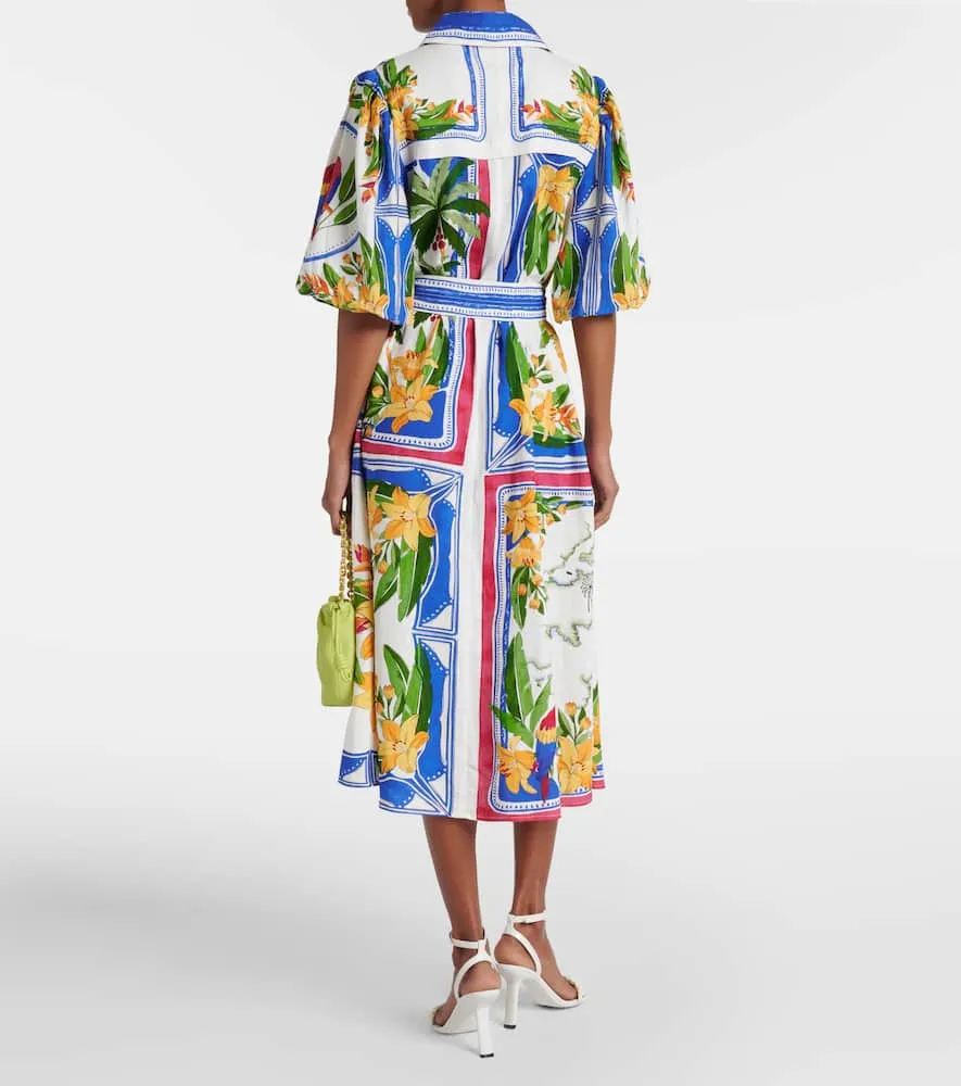 Farm Rio Tropical Destination cotton-blend shirt dress