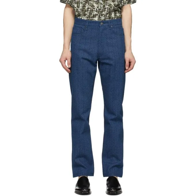 Fendi Blue Fendi Laser Jeans