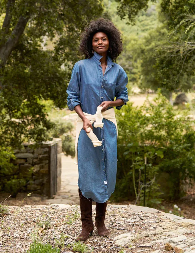 Frank and Eileen Rory Maxi Shirtdress in Vintage Stonewashed Indigo
