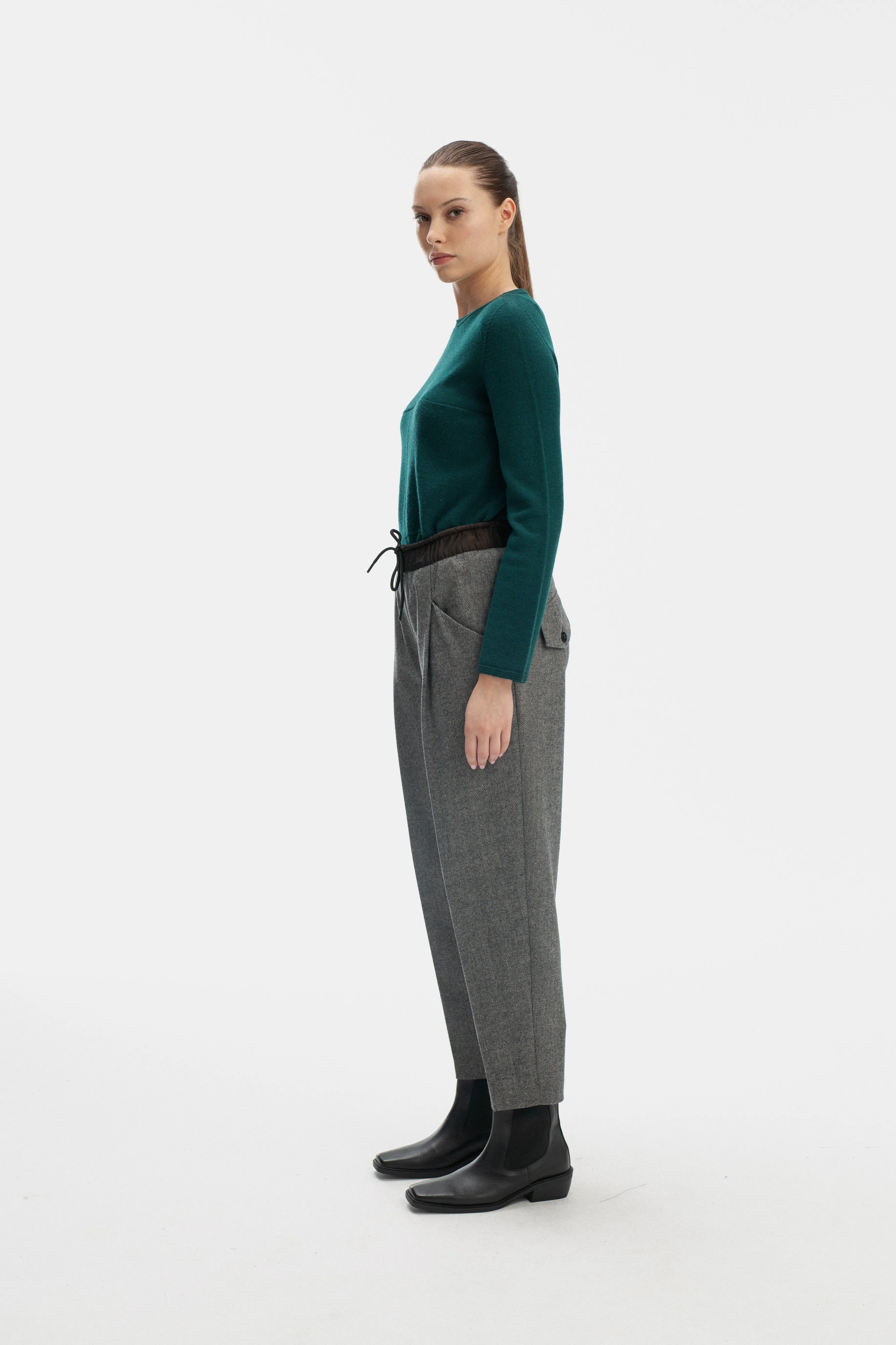JOGGER GREY TROUSERS WITH ELASTIC WAISTBAND