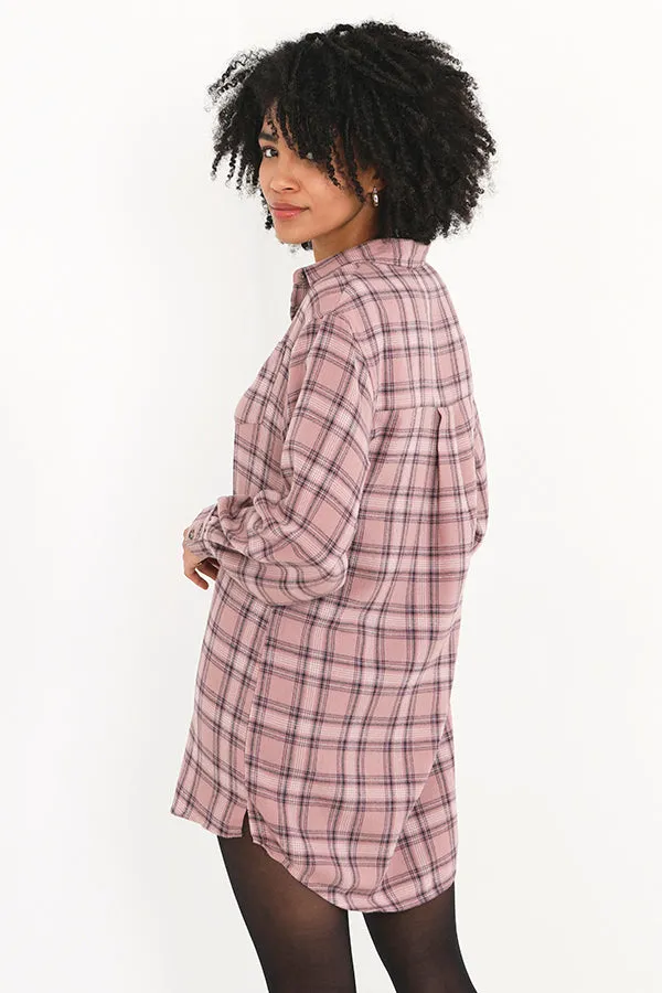 LUMBERJACK STYLE CHECKED FLANNEL SHIRT DRESS