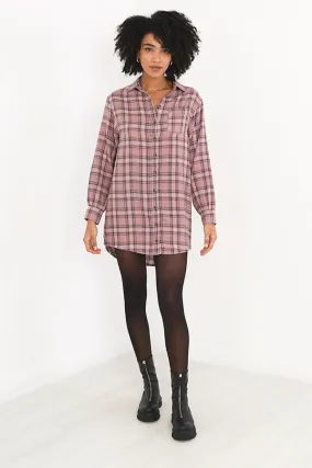 LUMBERJACK STYLE CHECKED FLANNEL SHIRT DRESS
