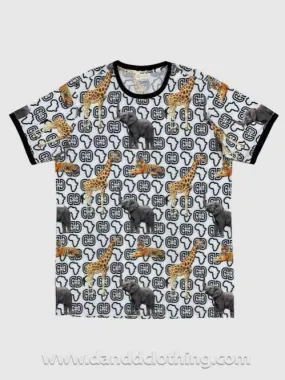 Men T-Shirt D&D Elephant White Print