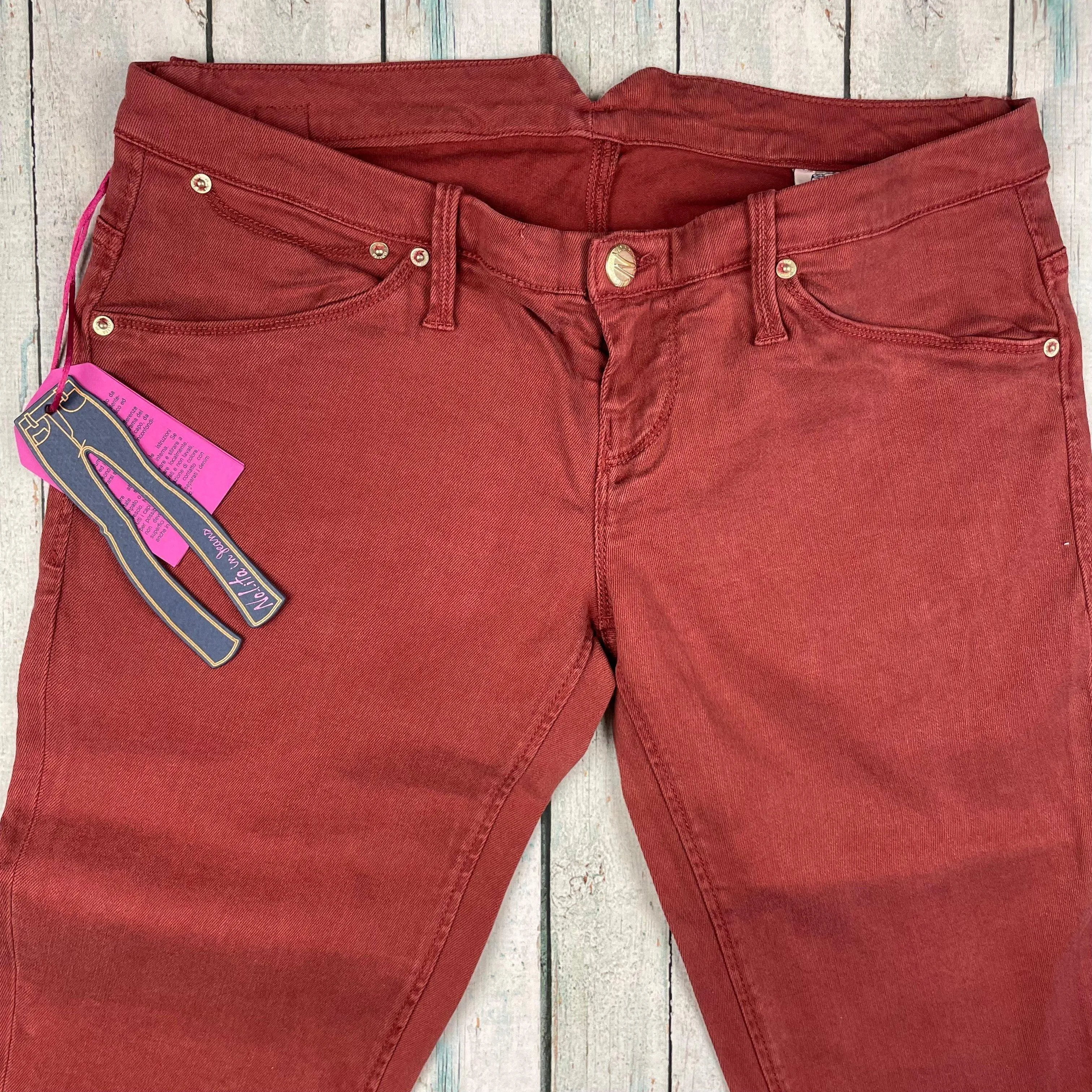 NWT -  Nolita in Jeans - Stunning Italian Brick Red Jeans  -Size 30