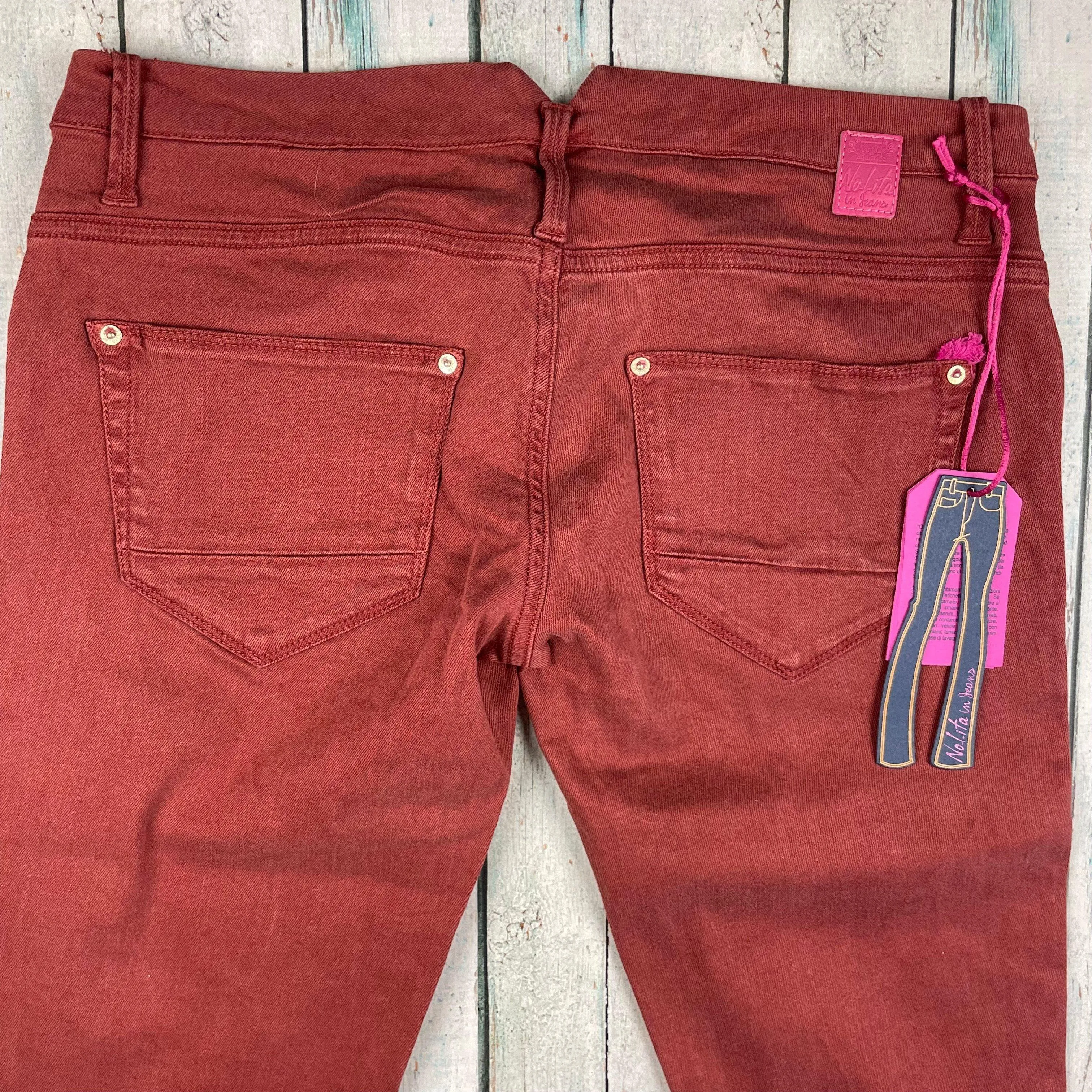 NWT -  Nolita in Jeans - Stunning Italian Brick Red Jeans  -Size 30