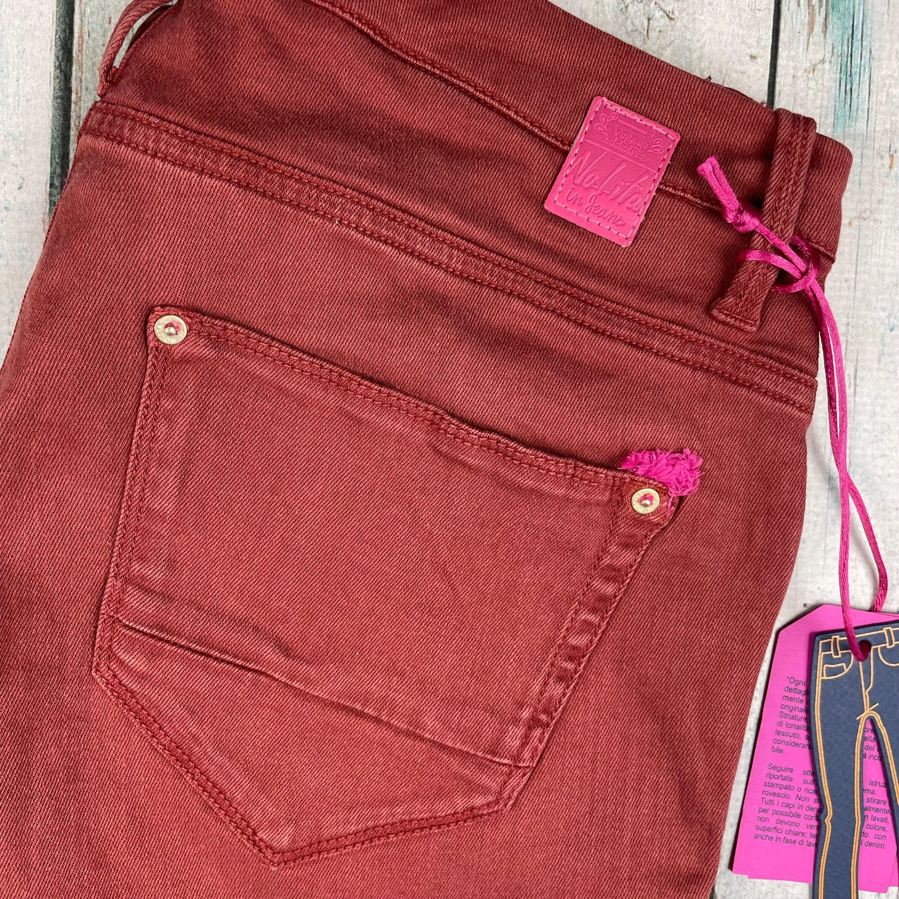 NWT -  Nolita in Jeans - Stunning Italian Brick Red Jeans  -Size 30