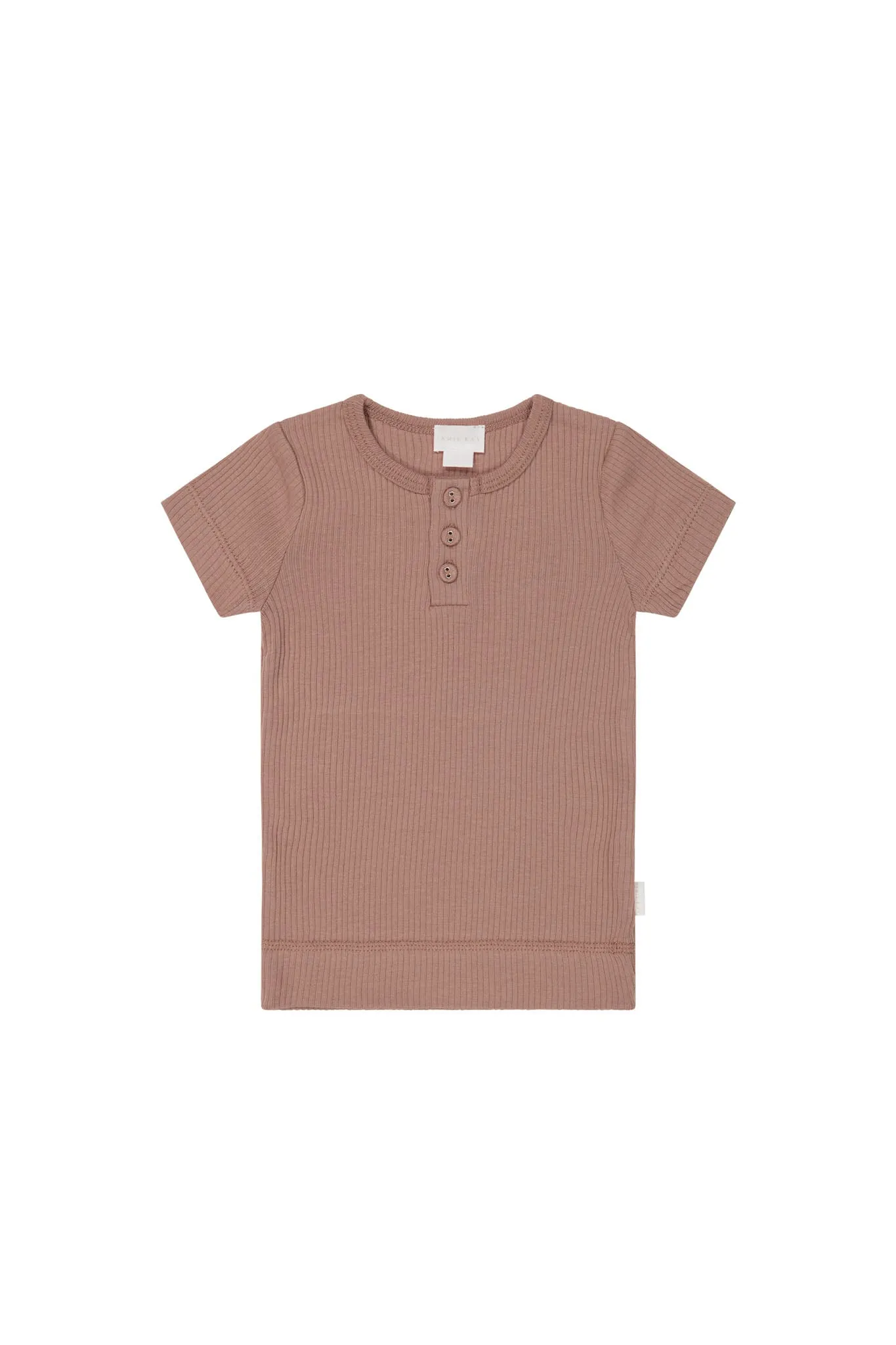 Organic Cotton Modal Henley Tee - Powder