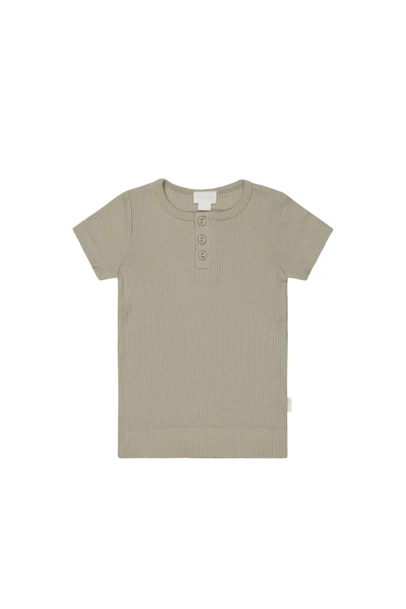 Organic Cotton Modal Henley Tee - Rye