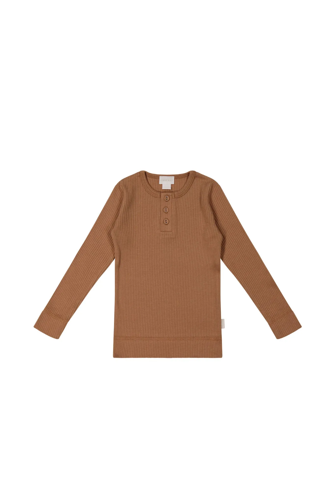 Organic Cotton Modal Long Sleeve Henley - Baker