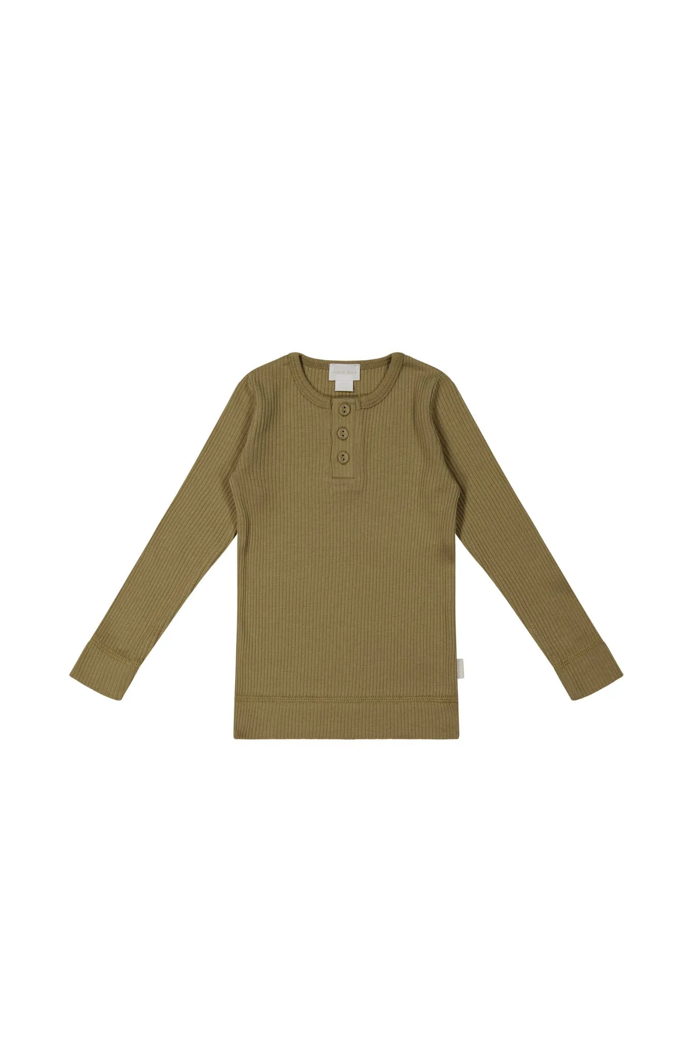 Organic Cotton Modal Long Sleeve Henley - Buffalo