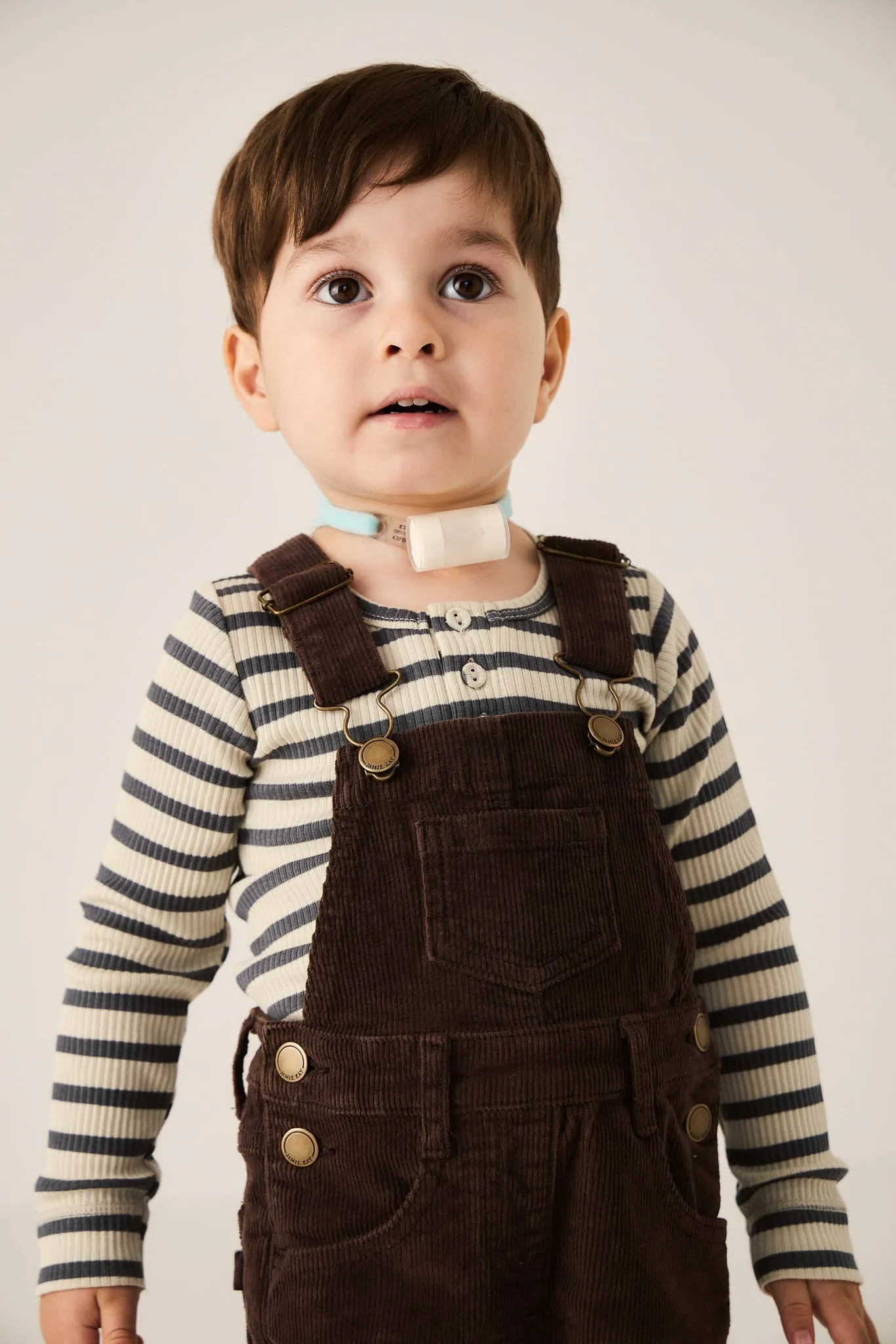 Organic Cotton Modal Long Sleeve Henley - Cassava/Arctic