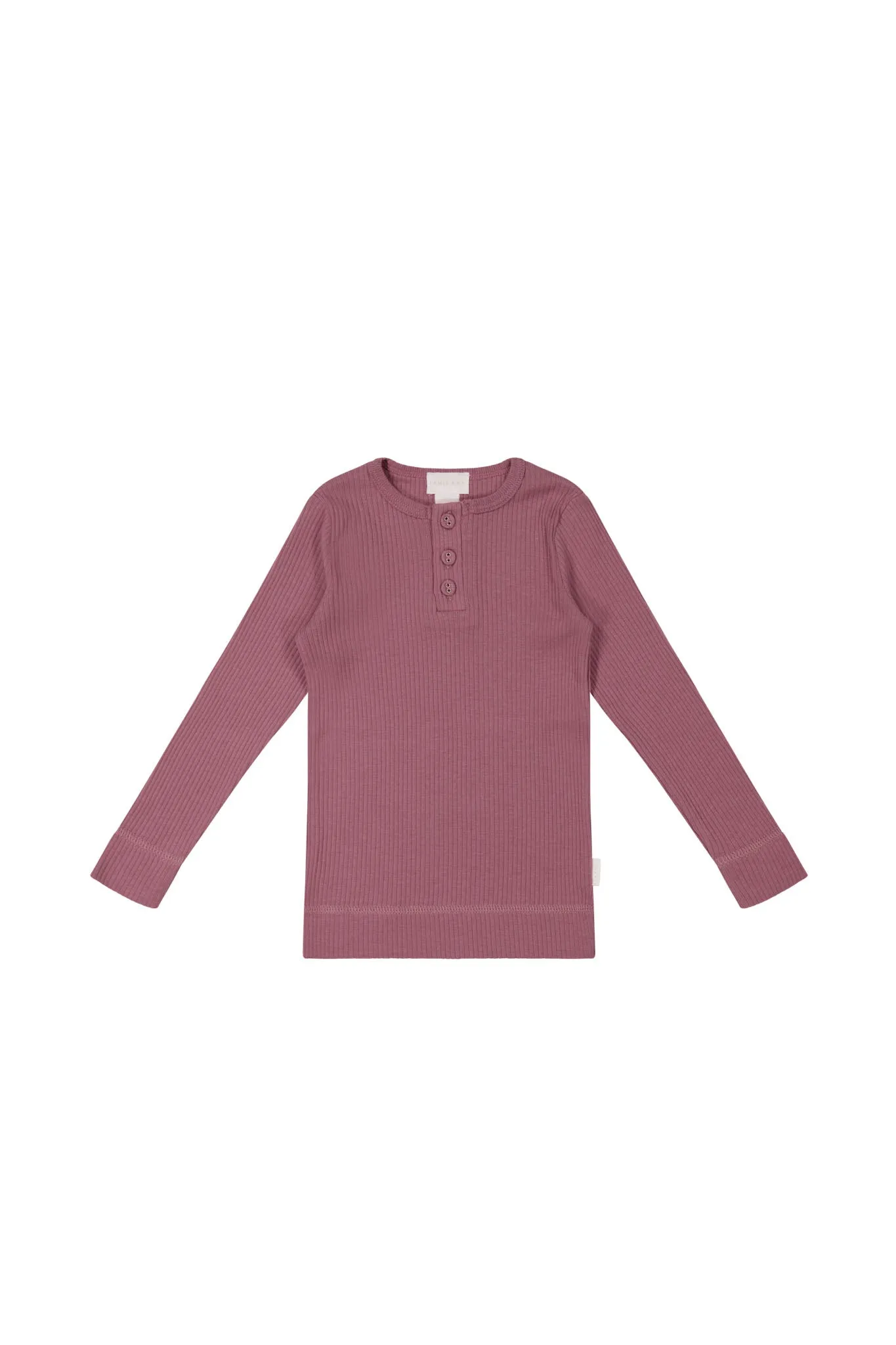 Organic Cotton Modal Long Sleeve Henley - Rosette