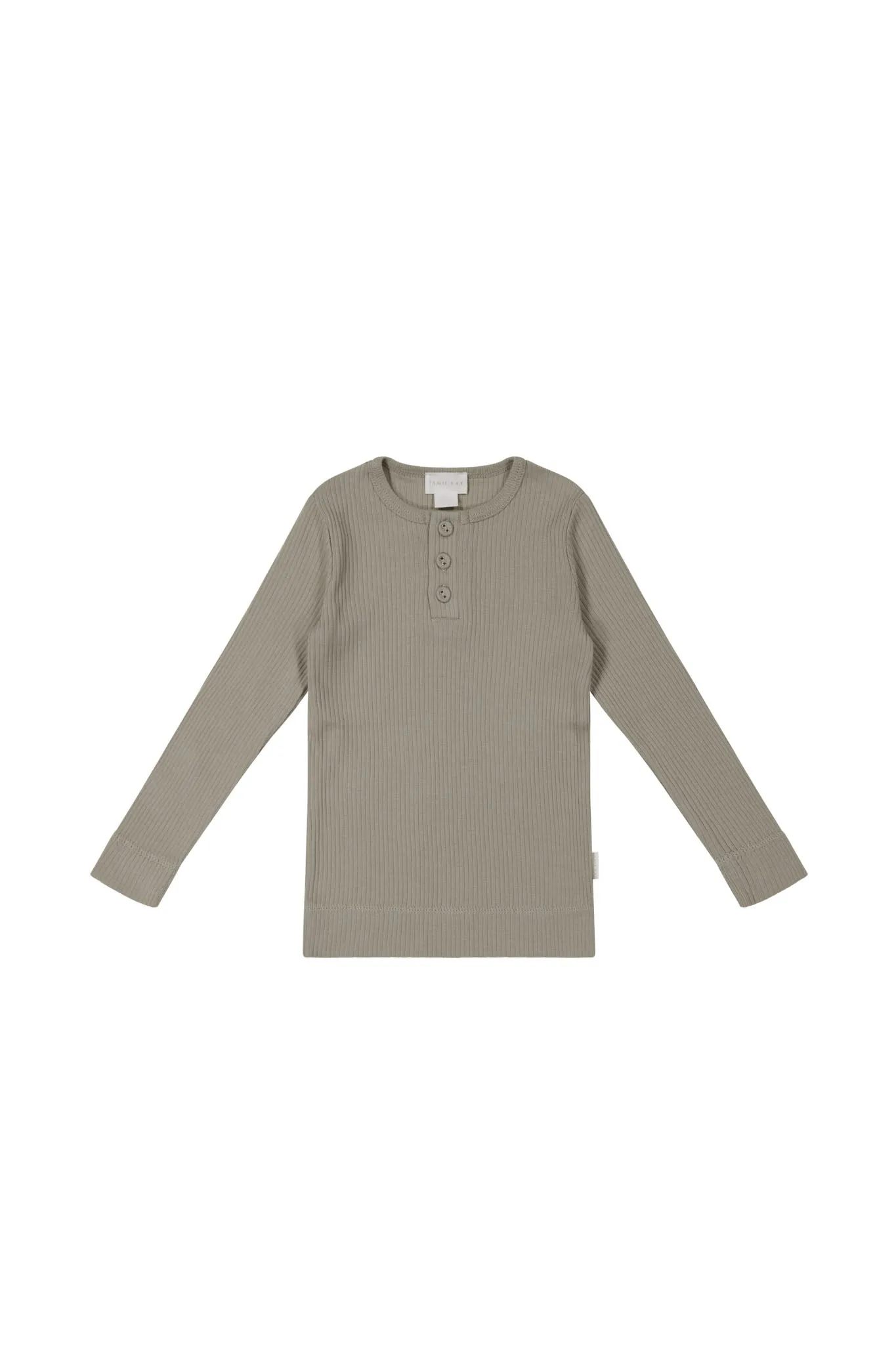 Organic Cotton Modal Long Sleeve Henley - Twig