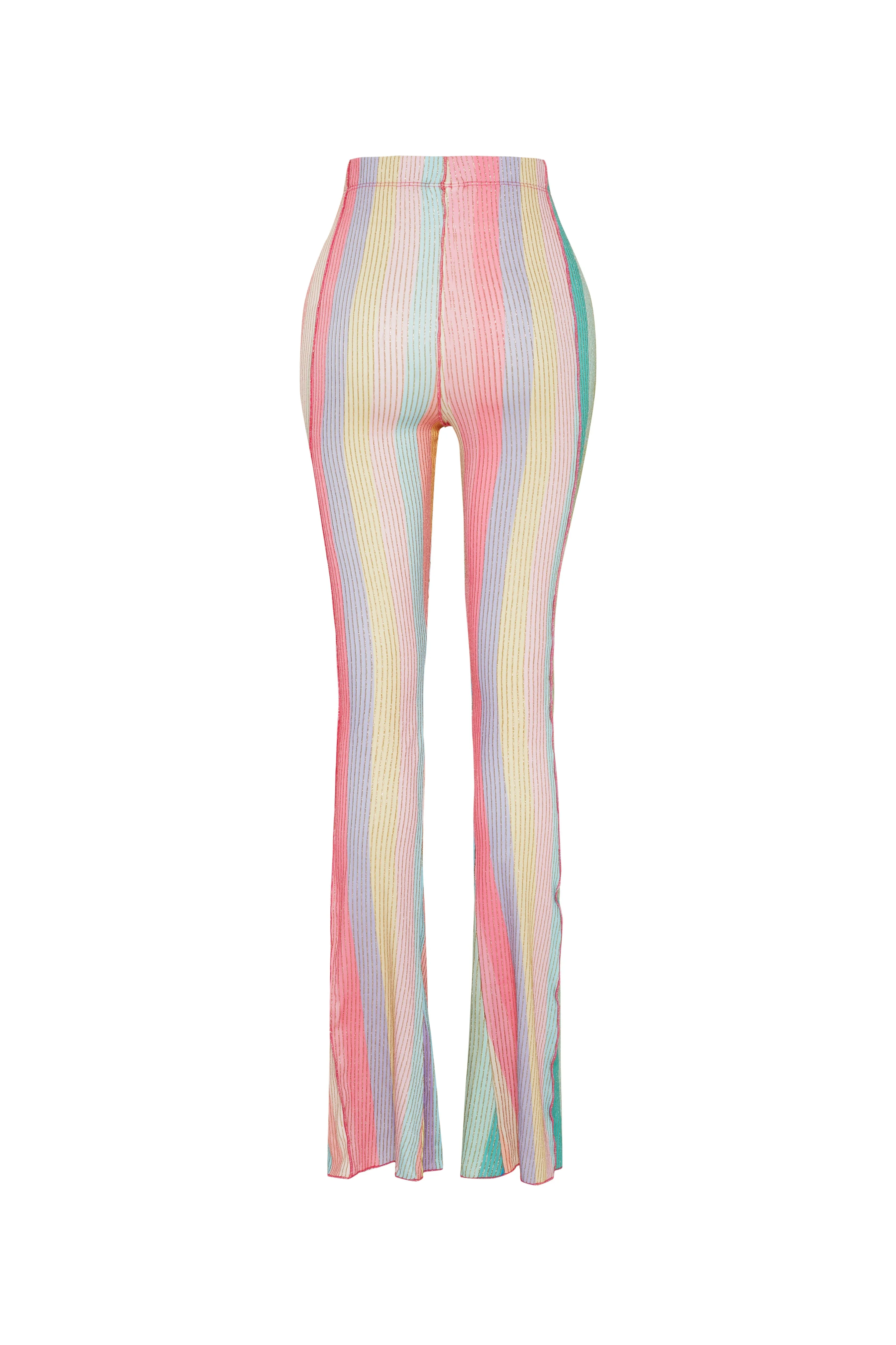 SWISH ELASTIC GLITTER TROUSERS WITH RAINBOW PANELS
