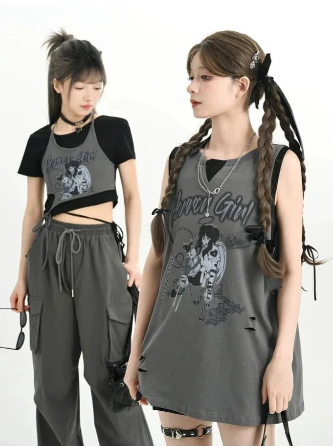 Tops Short Girl   Tops Twins   Camisole Long