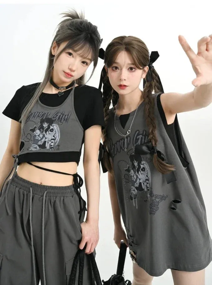 Tops Short Girl   Tops Twins   Camisole Long