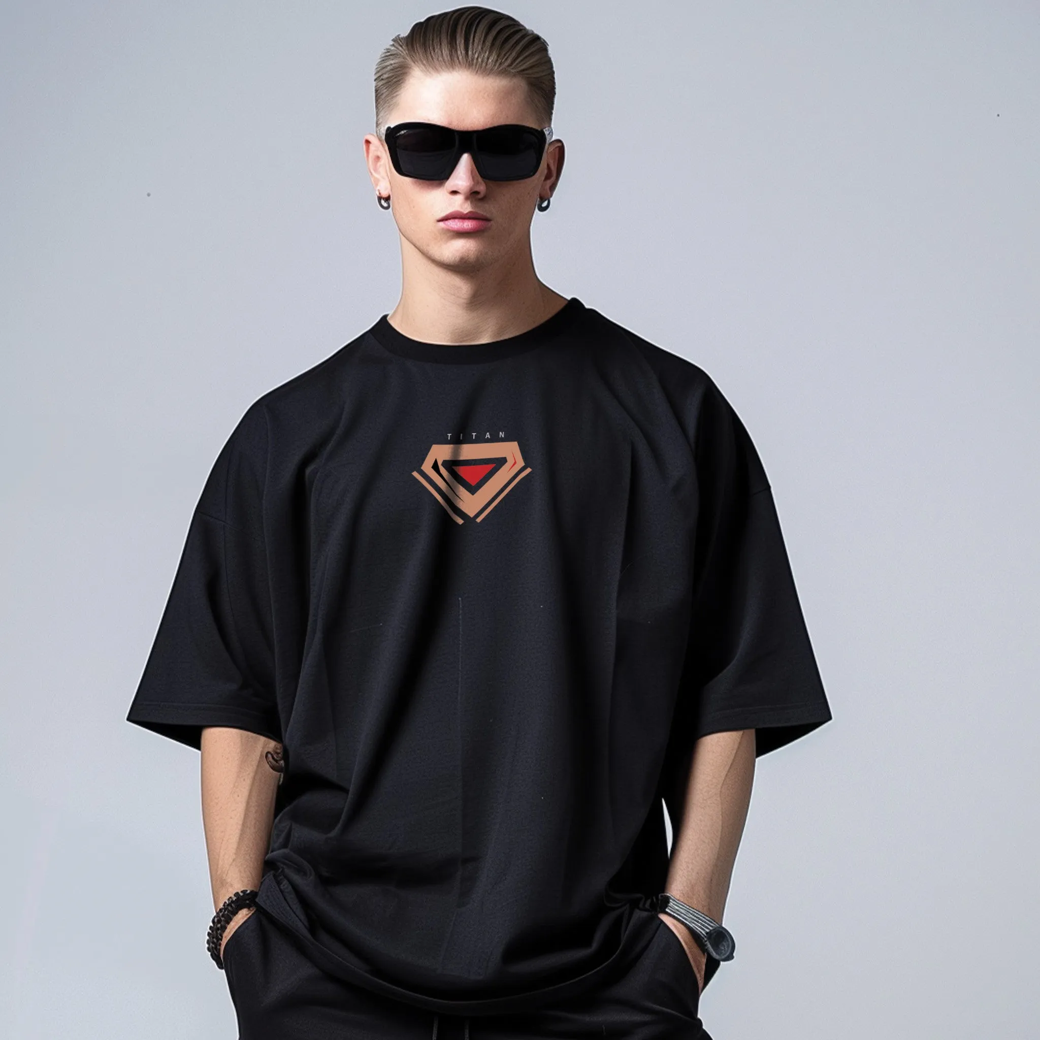 Unisex Urban Samurai Mech Oversized Graphic Tees