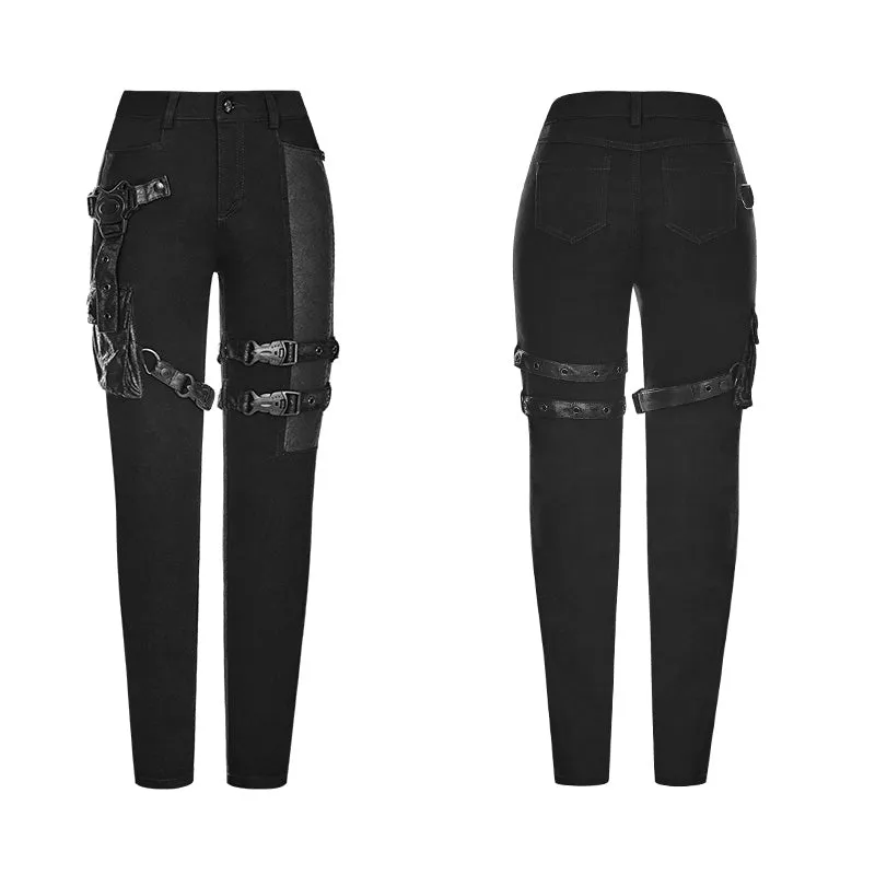 WK-327 Futuristic Elastic Tight Trousers Punk Pants For Women